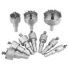 10pc Stainless Steel TCT Hole Saw Cutter Drill Bits Drilling Set for Metal Alloy