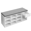 Shoe Bench, Shoe Shelf，Storage Bench with Drawer and Compartments, LHS24WT