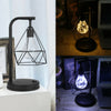 Retro Black Geometric Wire Industrial LED Light Bulb Bed Side Battery Table Lamp