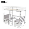 Bunk Beds MULTI FUNCTION Kids Bed 3ft Wooden Storage Bed Frame with Desk Chairs