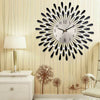 3D Large Diamante Beaded Crystal Jeweled Sunburst Wall Clock Living Room Kitchen