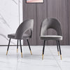 2 4 6 Dining Chairs Velvet Padded Seat Metal Legs Kitchen Dining Room