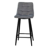 2/4/6 Modern Grey Breakfast Bar Stools Velvet Padded Seat Metal Legs Kitchen Pub
