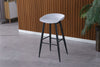 2x Light Grey Barstools Plastic Seat and Black Metal Legs Home Kitchen Bar