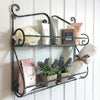 Vintage Style Rustic Shabby Chic Metal Wall Shelf Storage Unit Bathroom Cabinet