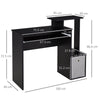 Computer Desk with Sliding Keyboard Tray Storage Drawer Shelf Workstation Black