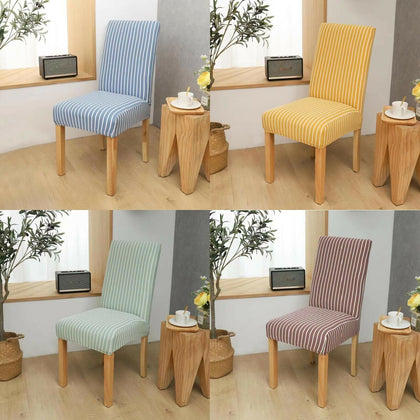 Stripe Dining Chair Covers Washable Stretch Chair Slipcover Removable Cover