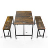 Dining Table Set & 2 Benches Outdoor Wooden Beer Table Chair Trestle Garden Pool