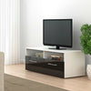 Modern 100cm Black & White TV Unit Stand Cabinet Cupboard with LED Living Room