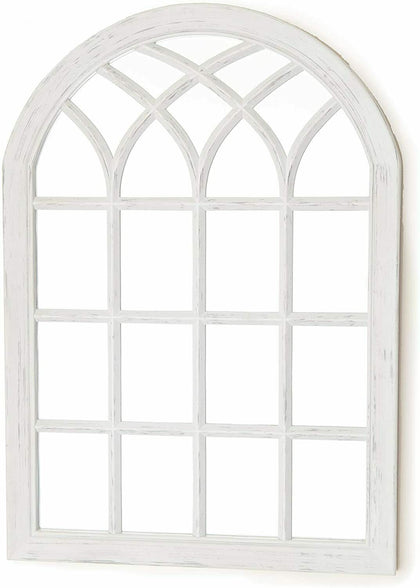 Gothic Arch Garden White Mirror Panel Rustic Wall Mounted Outdoor indoor New