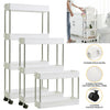 2/3/4 Tier Slim Slide Out Kitchen Trolley Rack Holder Storage Shelf on Wheels UK