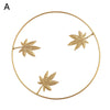 Metal Ginkgo Leaf Wrought Iron Hanging Ornament Gold Round Home Wall Decoration
