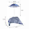 Beach Umbrella Sun Shelter 2 in 1 Umbrella UV Protection Steel Blue