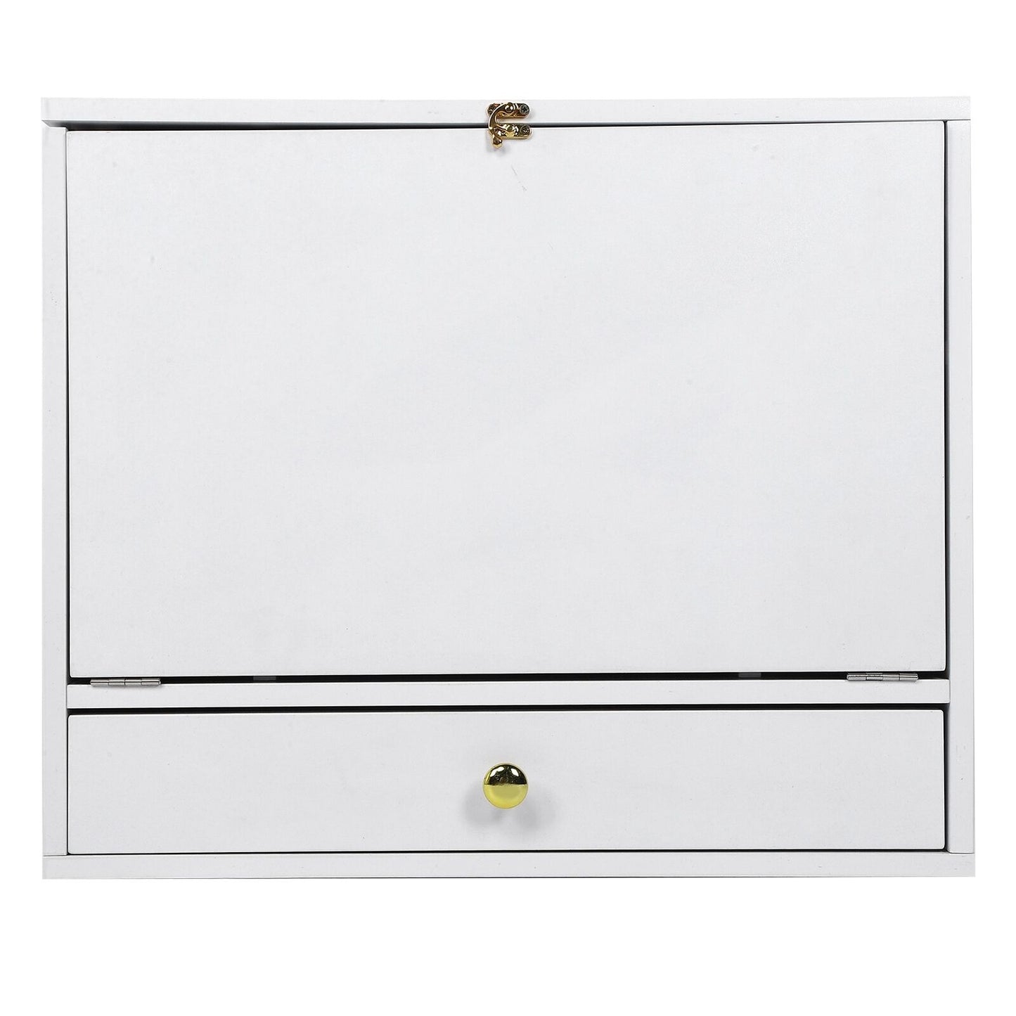 Wall-Mounted Home Office Computer Desk Dressing Table Cabinet with Shelves mMDF
