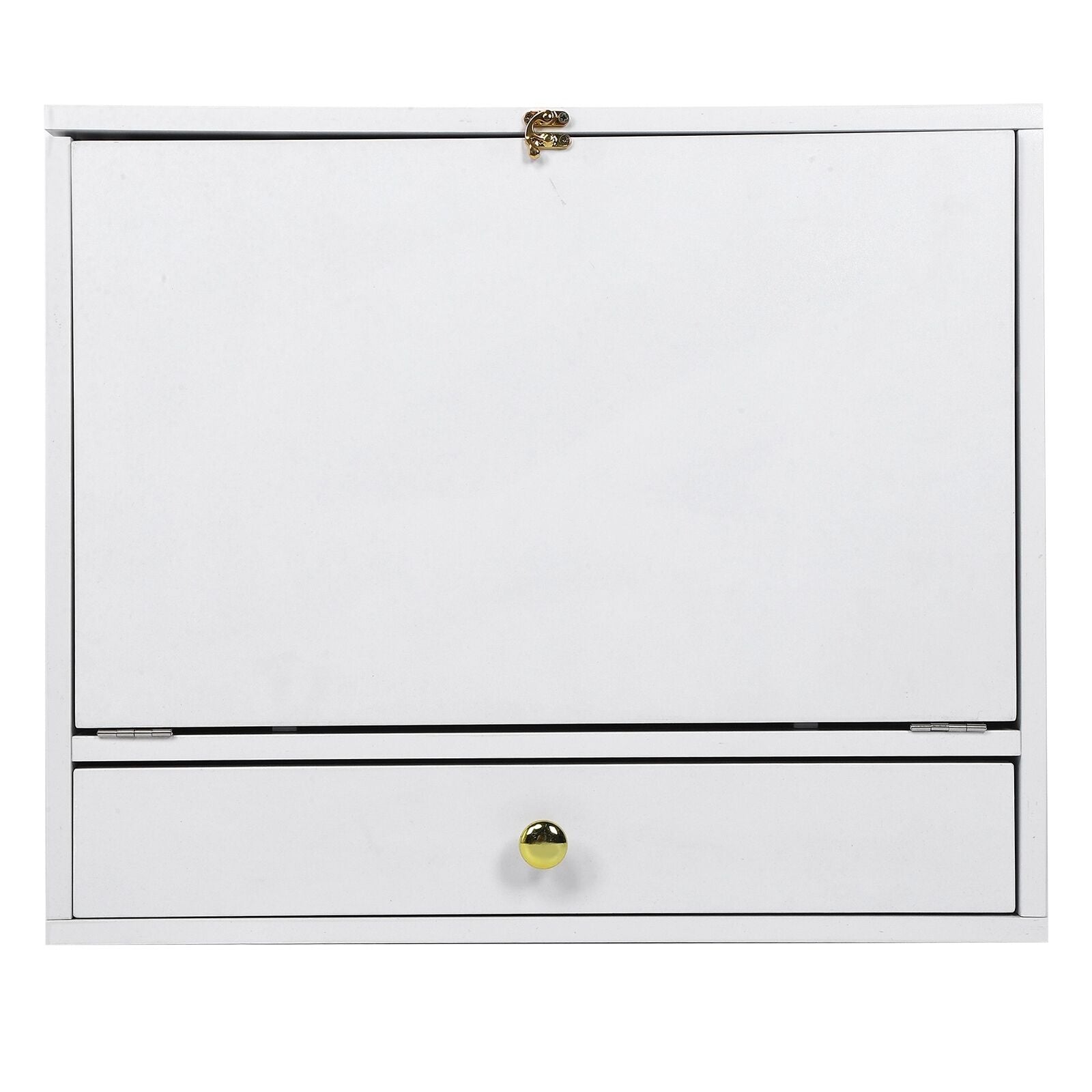 Wall-Mounted Home Office Computer Desk Dressing Table Cabinet with Shelves mMDF