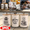 3PCS Retro Tea Coffee Sugar Kitchen Storage Canisters Jars Pots Containers UK
