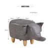 Grey Elephant Animal Stool Footstool Faux Leather Ottomans Kids Toy Gift Lovely