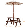 3 in 1 Kids Picnic Table Children Outdoor Activity Table W/ Removable Umbrella