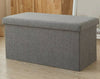 Ottoman storage box with Linen fabric cover double size Pouffe Natural Taupe