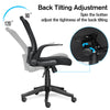 Black Office Mesh Chair Computer Desk Task Study Folding Adjustable Back Arms