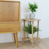 2 Tier 4-Leg Coffee Table Bamboo Side Bedside Table Desk 55cm Tall 40cm Round