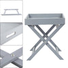 Butlers Console Tray Table Grey Portable Serving Wooden Shelf Storage Folding