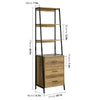 Standing Bookcase with Shelves and Drawers Ladder Shelf Made of Wood Metal Frame