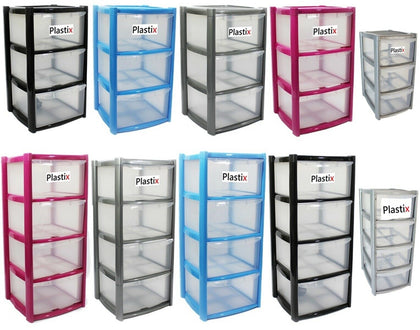 PLASTIC STORAGE DRAWERS DRAW TOWER UNIT MINI DESKTOP / LARGE HOME SCHOOL