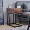 Industrial Bedside Table Cabinet Storage Drawer Rustic Wood Metal Side End Table