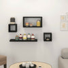 Set Of 4 Wooden Floating Cube Shelves Wall Hanging Storage Display Deco Shelving