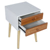 2 Drawers Wooden Bedside Table Cabinet Nightstand Side Storage Bedroom Furniture