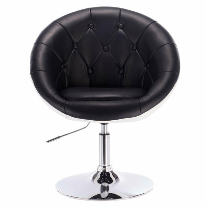1xBreakfast Bar Stools Bar Chairs for Kitchen with leather Swivel Gas Black