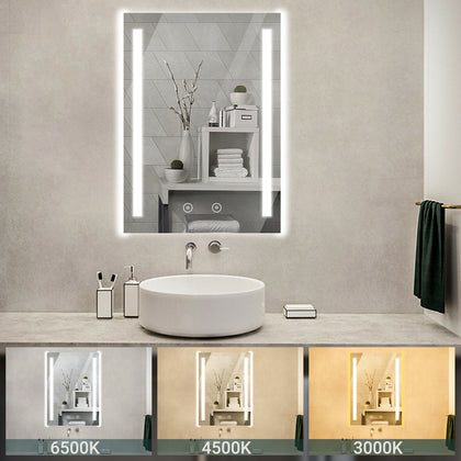 Bathroom Illuminated LED Mirror&Cabinet with Shaver Socket Demister Touch Switch