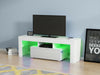 Modern White TV Unit Stand Cabinet 1 Drawer High Gloss Doors Matt Body FREE LED