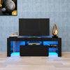 TV Unit Cabinet Stand Modern Storage LED Light Media Entertainment Holder Black