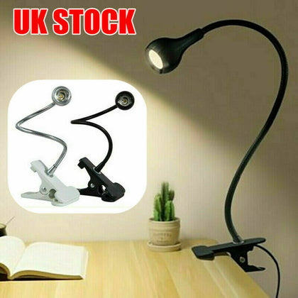 UK Usb Flexible Reading LED Light Clip-on Beside Bed Desk Table Bright Lamp