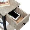 Side Table 2-Tier End Table w/ Drawer Open Shelf Wood Nightstand Stable & Sturdy
