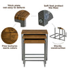 Stackable Nesting Tables Set of 3 Industrial Coffee Snack End Table C-Shaped