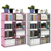 5 Tier Bookcase Shelf Drawer Racking Storage Shelving Units Heavy Duty Shelves