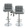 2 x Bar Stools Kitchen Breakfast Chairs Gas Lift Swivel Faux Leather Chairs