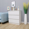 Modern White Bedside Table Cabinet w/3 Drawers Nightstand Storage Furniture