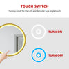 Wall Mounted LED Bathroom Mirror with Warm Lights Demister Gold Frame 600x600mm