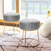 Round Vanity Bedroom Velvet Dressing Table Chair Stool Pouffe Metal Golden Leg