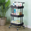 3 Tier Slim Kitchen Storage Trolley Cart Rack Tray Shelf Rolling Wheel W/ Handle