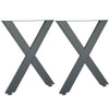 Set of 2 Heavy Duty X Shape Industrial Table Legs for Dining/Bench/O
