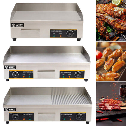 Commercial Electric Griddle Cooking Countertop Hotplate BBQ Grill StainlessSteel