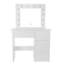 Modern Dressing Table Makeup Desk with LED Light Mirror 4 Drawers Stool Bedroom
