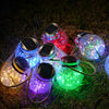 LED Solar Lamp Cracked Glass Ball Hanging Light Outdoor Garden Yard Decor UK