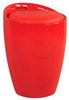 PU Faux Leather Ottoman Storage Plastic ABS Stool Seat Bench Wizard Chair Gloss