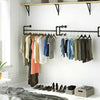 105CM Industrial Pipe Clothing Rack Wall Mounted Clothes Rail Hanging Display HL